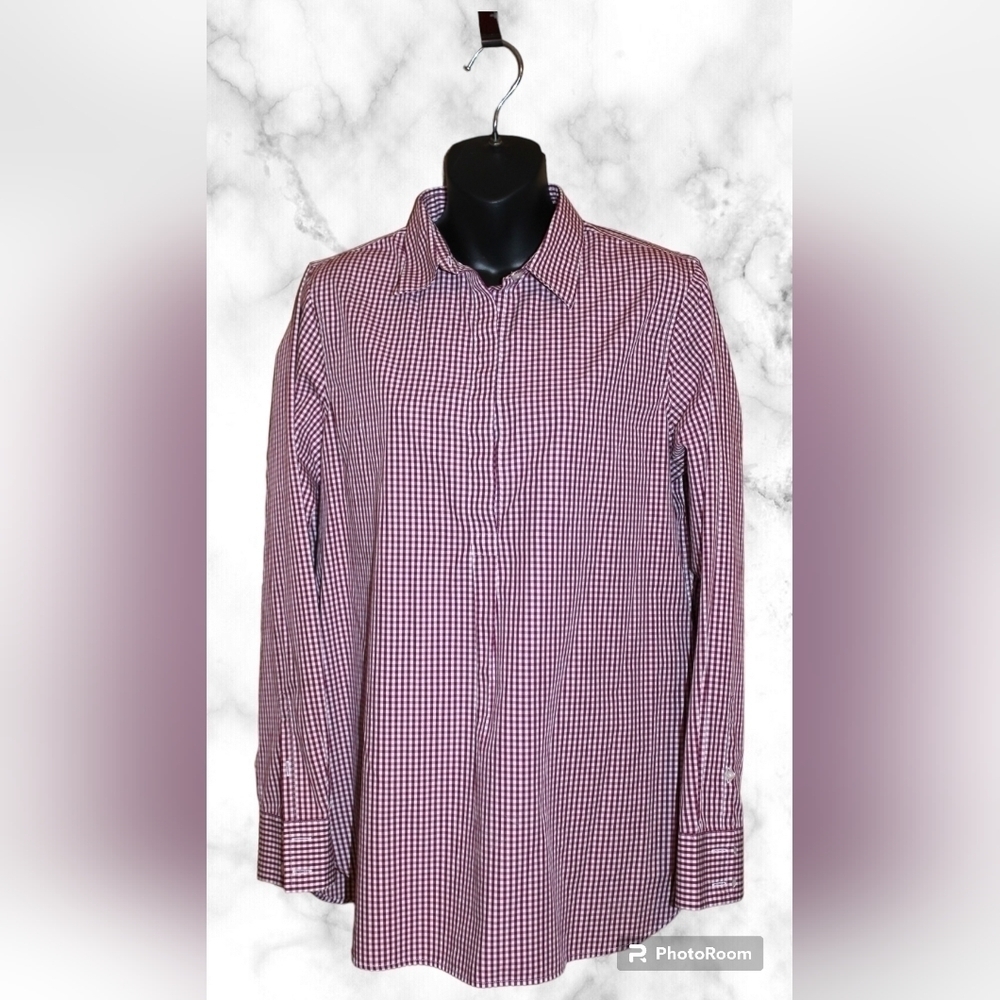 LANDS End Red Plaid Tunic